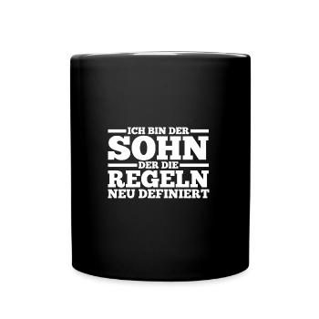 Sohnemann Söhne Sohn - Tasse einfarbig - Schwarz - Vorne