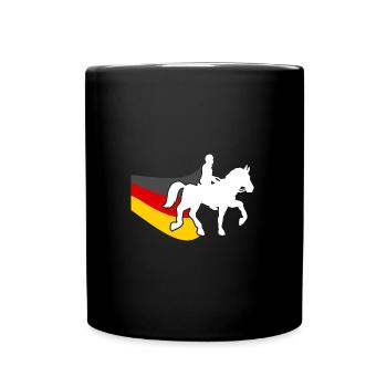 Monter à cheval avec le drapeau de l’Allemagne - Mug uni - noir - Devant