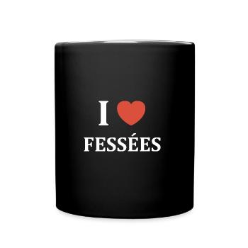 i love fessées - Mug uni - noir - Devant