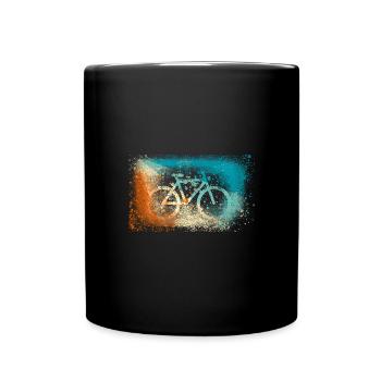 vélo,vintage,illustration,coloré,rétro,graffiti - Mug uni - noir - Devant