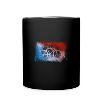 vélo,vintage,illustration,coloré,rétro,graffiti - Mug uni - noir - Devant