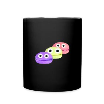 macarons,gebäck,kekse,comic - Tasse einfarbig - Schwarz - Vorne