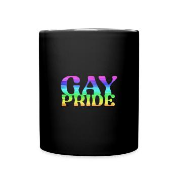 gay pride,pride,rainbow,LGBT - Full Colour Mug - black - Front