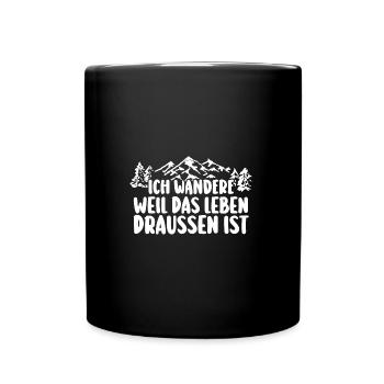 Wanderer Bergwandern Bergklettern Wandern - Tasse einfarbig - Schwarz - Vorne