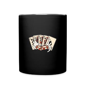 Blackjack Black Jack Casino Glücksspiel - Tasse einfarbig - Schwarz - Vorne