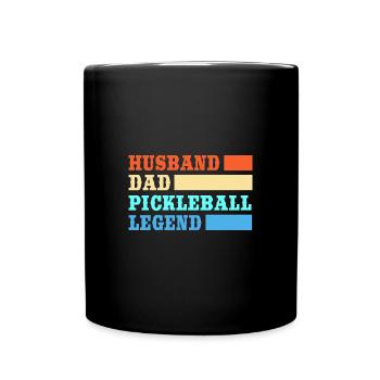 Pickleball - Tasse einfarbig - Schwarz - Vorne