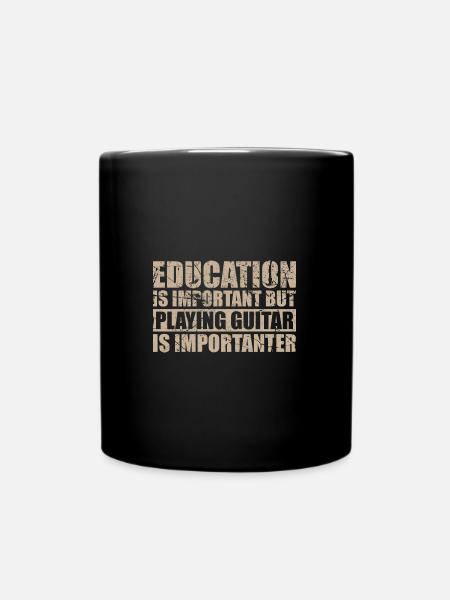 Playing guitar is importanter - Musik - Tasse einfarbig - Schwarz