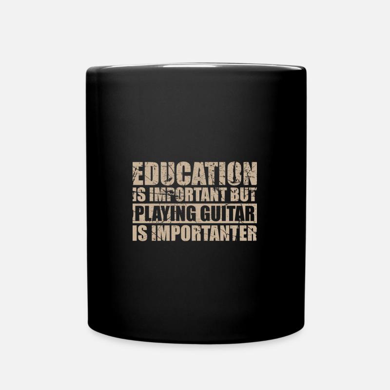 Playing guitar is importanter - Musik - Tasse einfarbig - Schwarz