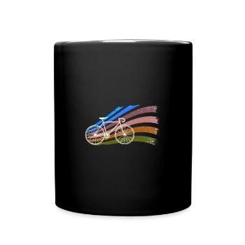 Fahrrad,vintage, illustration,bunt,retro - Tasse einfarbig - Schwarz - Vorne