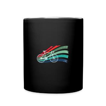 Fahrrad,malerei, illustration,bunt,retro - Tasse einfarbig - Schwarz - Vorne