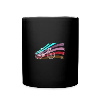 Fahrrad,vintage, illustration,bunt,retro - Tasse einfarbig - Schwarz - Vorne