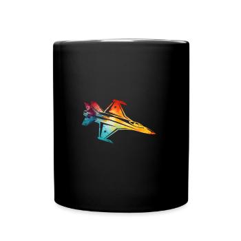 fighter jet - Full Colour Mug - black - Front