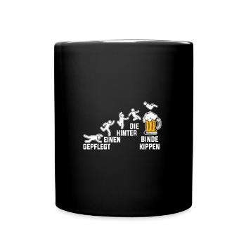 Gepflegt Einen Hinter Die Binde Kippen - Tasse einfarbig - Schwarz - Vorne