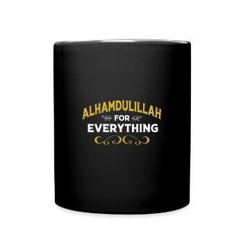 Muslim Islam Muslima Eid Mubarak Alhamdulillah - Full Colour Mug - black - Front
