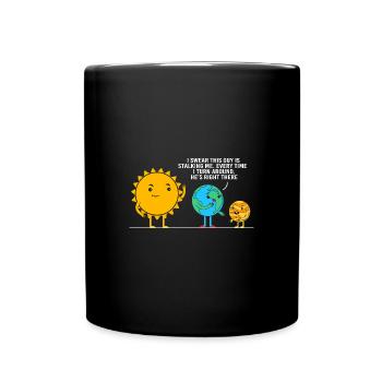 Sonnensystem Universum - Tasse einfarbig - Schwarz - Vorne