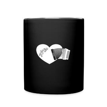 Styrian Squeezebox Ziacha Heart with Sheet Music - Full Colour Mug - black - Front