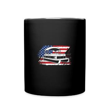 Pontonboot Boot Boote - Tasse einfarbig - Schwarz - Vorne