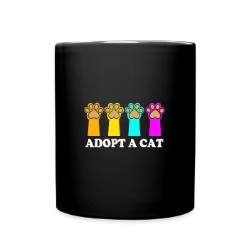 Katzenrettung Tierrechte Tierrettung Tierheim - Tasse einfarbig - Schwarz - Vorne