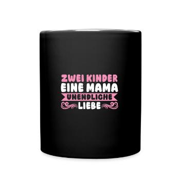 Mama Von 2 Kindern - Tasse einfarbig - Schwarz - Vorne