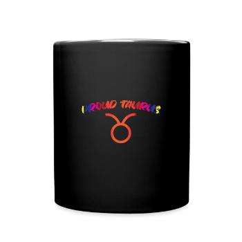 Sternzeichen Stier - Tasse einfarbig - Schwarz - Vorne
