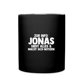 Jonas - Tasse einfarbig - Schwarz - Vorne