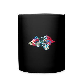 Descente,Hill,VTT,Cyclisme,Cycliste,Graffiti - Mug uni - noir - Devant
