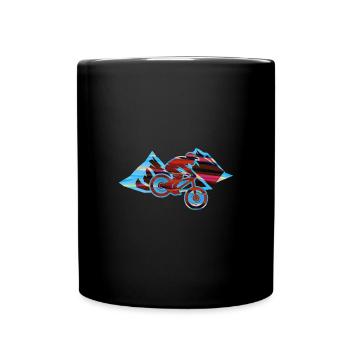 Descente,Hill,VTT,Cyclisme,Cycliste,Graffiti - Mug uni - noir - Devant