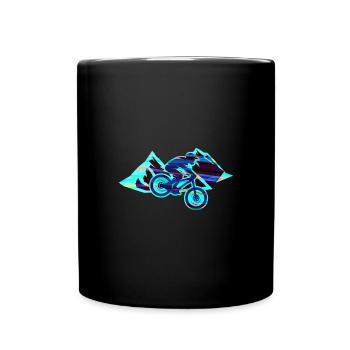Descente,Hill,VTT,Cyclisme,Cycliste,Graffiti - Mug uni - noir - Devant