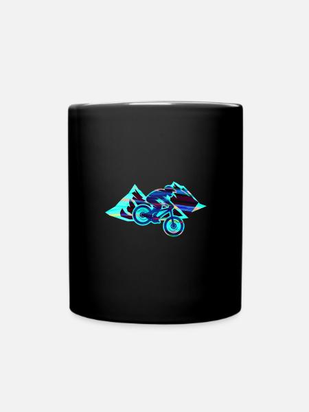 downhill,hügel,mountainbike,rad,radfahrer,graffiti - Tasse einfarbig - Schwarz