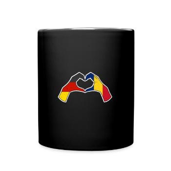 Rumänen Deutschland Rumänien - Tasse einfarbig - Schwarz - Vorne