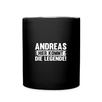 Vorname Andreas - Tasse einfarbig - Schwarz - Vorne