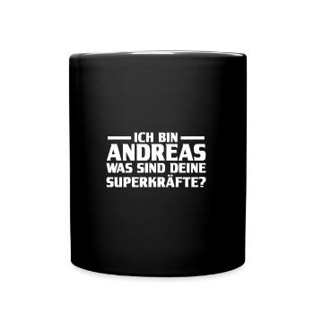 Vorname Andreas - Tasse einfarbig - Schwarz - Vorne