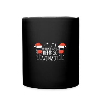 Weihnachtsmann Weihnachtsfest Weihnachten Glühwein - Tasse einfarbig - Schwarz - Vorne
