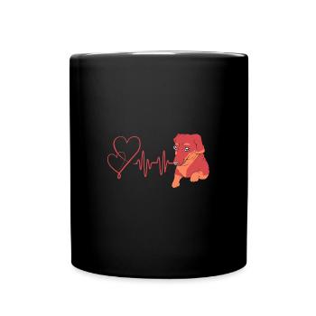 Dackel - Tasse einfarbig - Schwarz - Vorne