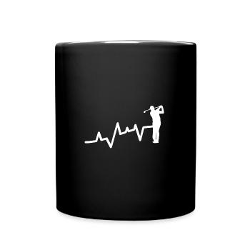 Golfspieler Herzschlag Golf - Tasse einfarbig - Schwarz - Vorne