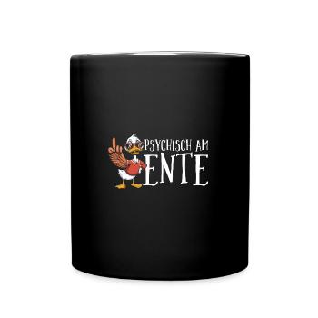 Psychisch Am Ente - Tasse einfarbig - Schwarz - Vorne