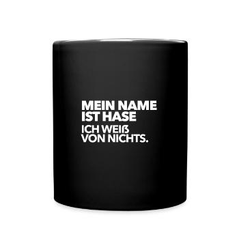 My name is rabbit - I don't know anything - Full Colour Mug - black - Front