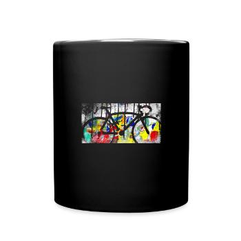 vélo,vintage,illustration,coloré,rétro,graffiti - Mug uni - noir - Devant
