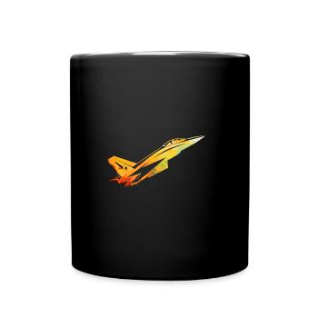 fighter jet - Full Colour Mug - black - Front