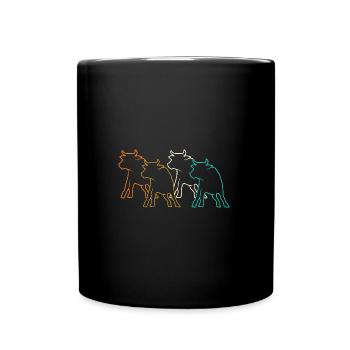 Büffel Rind Ochsen - Tasse einfarbig - Schwarz - Vorne