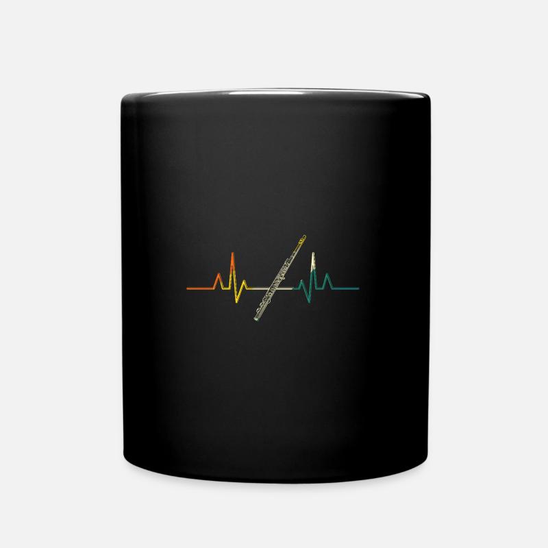 Flötist Herzschlag Querflöte - Tasse einfarbig - Schwarz
