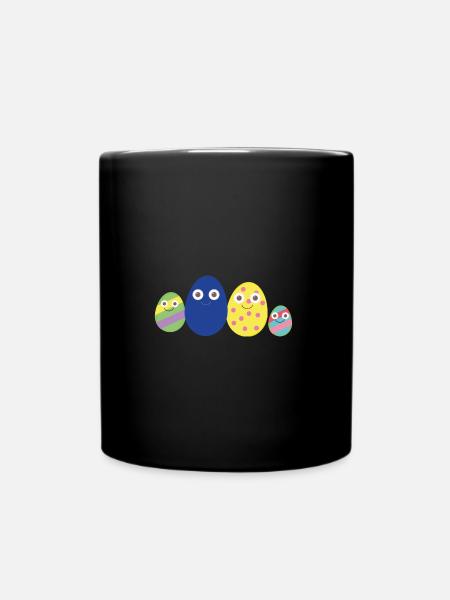 ostern,ostereier,ostereierfamilie,familie - Tasse einfarbig - Schwarz