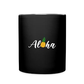 Ananas Aloha - Tasse einfarbig - Schwarz - Vorne