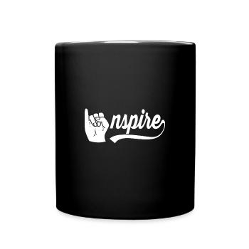 Gebärdensprache Gebärde ASL gehörlos - Tasse einfarbig - Schwarz - Vorne