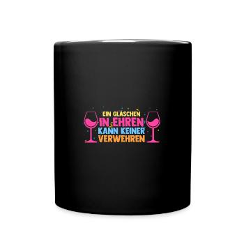 Karnevalskostüm Fasching Karneval - Tasse einfarbig - Schwarz - Vorne