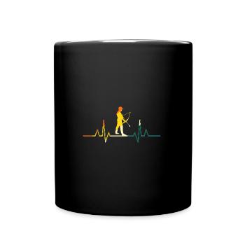 Bogenschütze Herzschlag Bogenschießen - Tasse einfarbig - Schwarz - Vorne