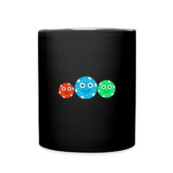 poker,famille,famille de poker,jetons,jeu,jeu de poker - Mug uni - noir - Devant