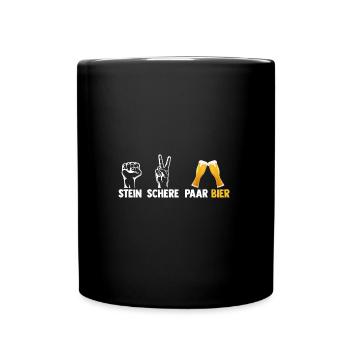 Stein Schere Paar Bier - Tasse einfarbig - Schwarz - Vorne