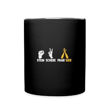 Stein Schere Paar Bier - Tasse einfarbig - Schwarz - Vorne