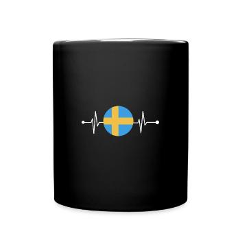 Suède Suédois Heartbeat - Mug uni - noir - Devant